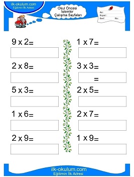Çocuklar İçin toplam işlemi yaprak testleri 